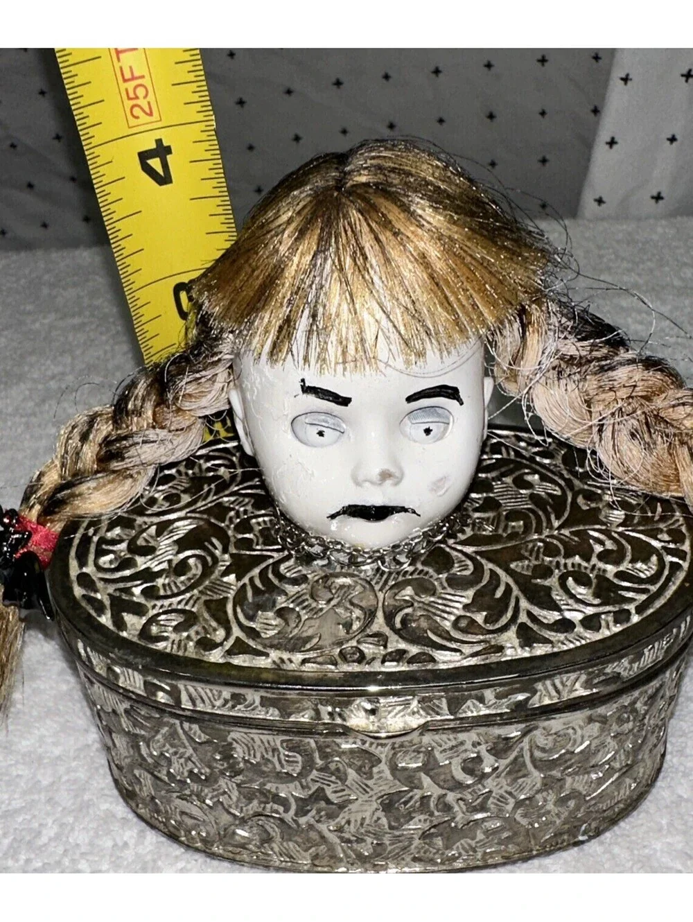 Art Doll Scary Horror Possessed Zombie Doll Haunted Halloween Prop Trinket Box
